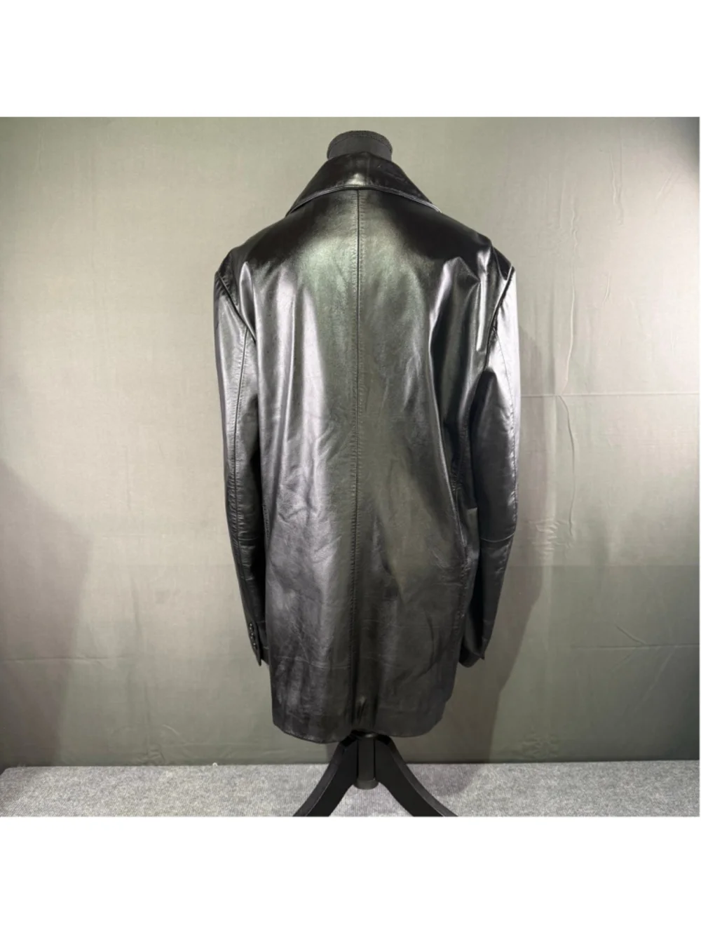 GAP Leather Jacket Mens S Blazer Genuine Leather 90s Y2K Indie Alt Black Vintage - Picture 4 of 14